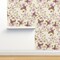 Vintage Boho Floral Violet Cream Large Scale Bohemian Flowers Romantic Antique Custom Removable Wallpaper by Spoonflower Peel & Stick Wallpaper 2FT Wide